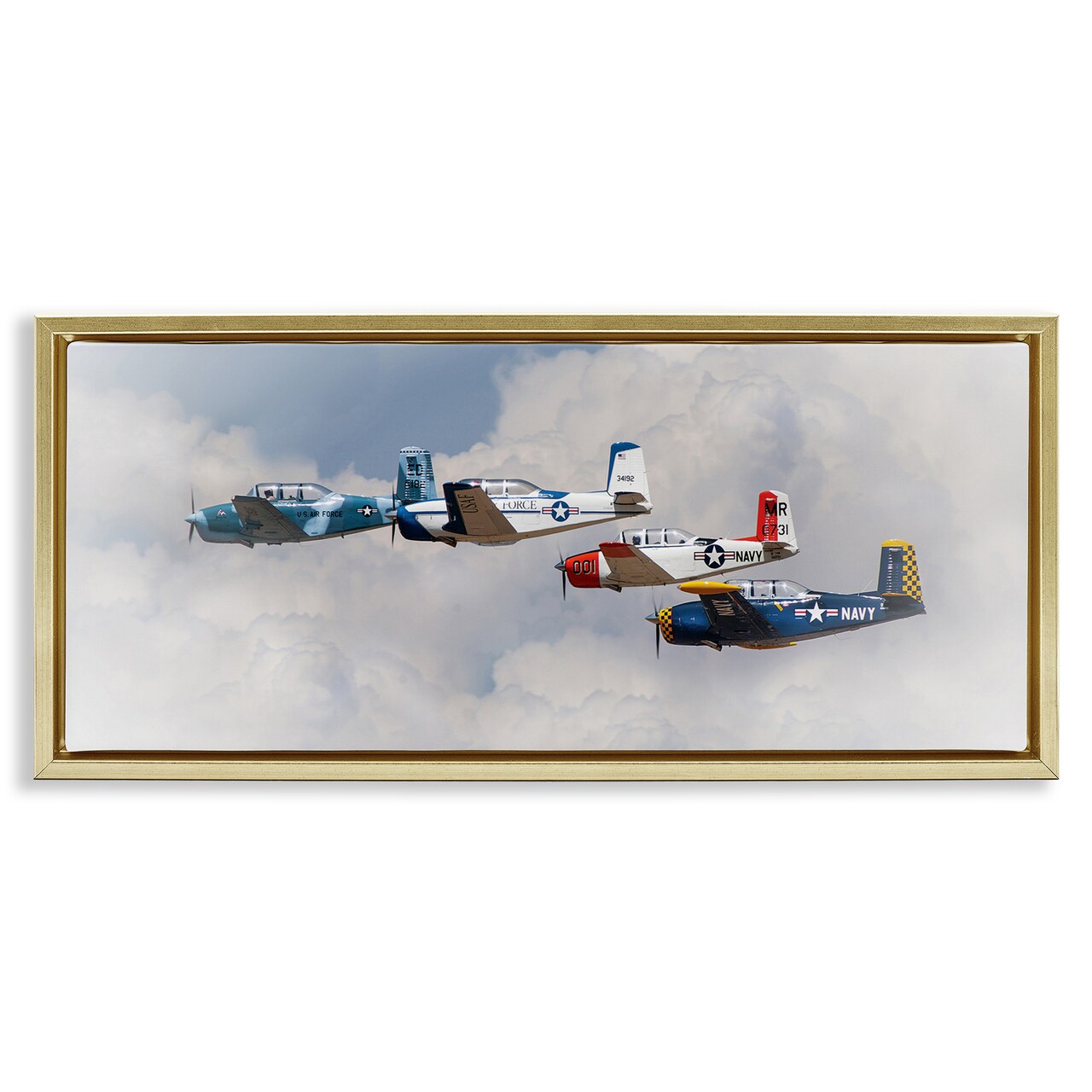 Stupell Industries Vintage USA Airplanes Floating Frame, design by JG Studios